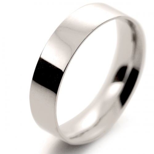 Flat Court Light -  5mm (FCSL5 W) White Gold Wedding Ring